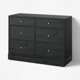 HAVSTA Chest of 6 drawers, black, 121x47x89 cm