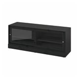 HAVSTA TV bench with plinth, black, 160x47x62 cm