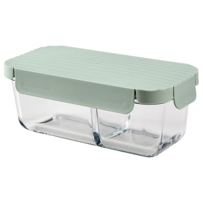 HAVSTOBIS Lunch box, transparent/light green, 700 ml