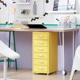 HELMER Drawer unit on castors, yellow, 28x69 cm