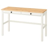 HEMNES Desk with 2 drawers, white stain/light brown, 120x47 cm