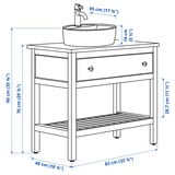 HEMNES / TÖRNVIKEN Open wsh-stnd w drw/wash-basin/tap, white, 82x48x90 cm