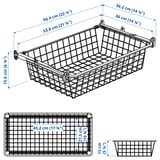 HJÄLPA Wire basket with pull-out rail, white, 60x40 cm