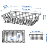HJÄLPA Wire basket with pull-out rail, white, 80x40 cm