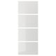 Option: HOKKSUND 4 panels for sliding door frame, high-gloss light grey, 75x201 cm