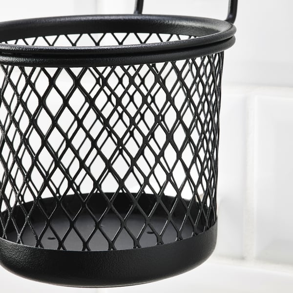 HULTARP Container, black/mesh, 14x16 cm