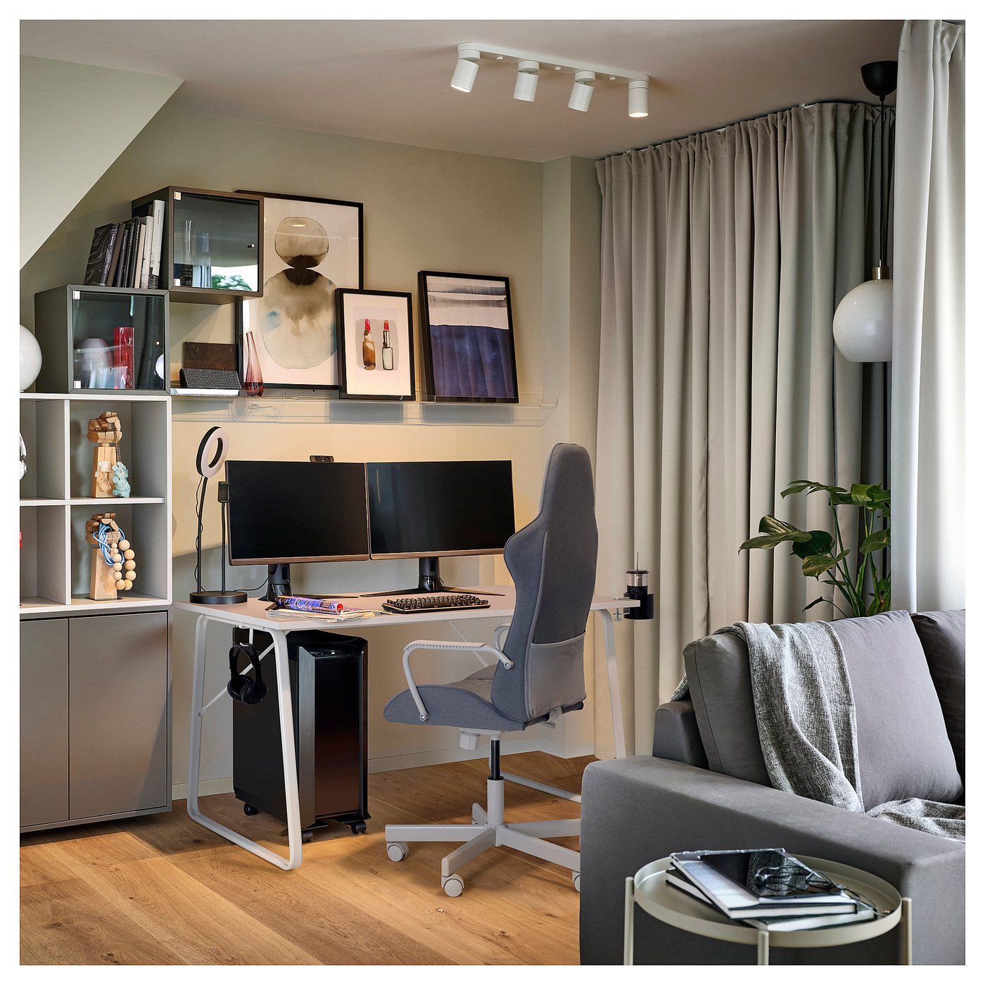 HUVUDSPELARE gaming desk, beige, 140x80 cm - IKEA