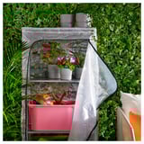 HYLLIS Shelving units with covers, transparent, 180x27x74-140 cm