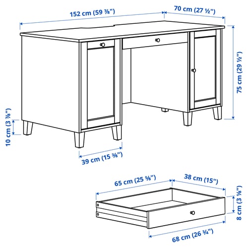 Illustration with measurements for the product: IDANÄS.