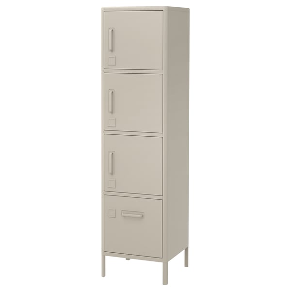 IDÅSEN High cabinet with smart lock, beige, 45x172 cm