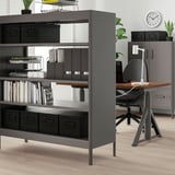 IDÅSEN Shelving unit, dark grey, 120x45x140 cm