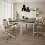 IDÅSEN Table, black/beige, 140x70x75 cm