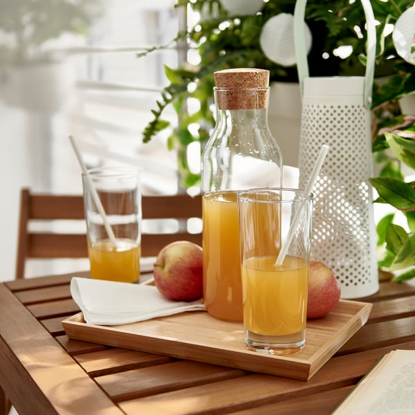 IKEA 365+ Carafe with stopper, clear glass/cork, 1 l