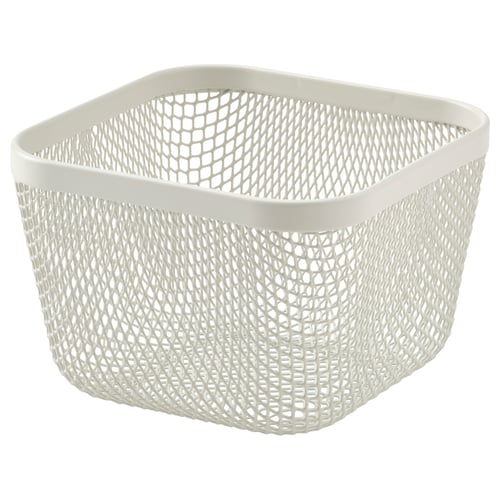IKEA 365+, white, mesh basket, square shape, plastic-coated steel.