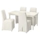 INGATORP / BERGMUND Table and 4 chairs, white/Inseros white, 155/215 cm