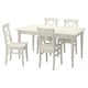 INGATORP / INGOLF Table and 4 chairs, white, 155/215 cm