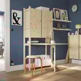 IVAR 1 sec/storage unit w foldable table, pine, 89x30x179 cm