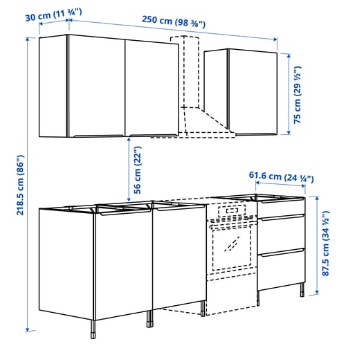 Illustration with measurements for the product: JÄRNBODA.