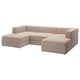 Option: JÄTTEBO 3,5-seat mod sofa w chaise longues, armrests/Samsala grey-beige