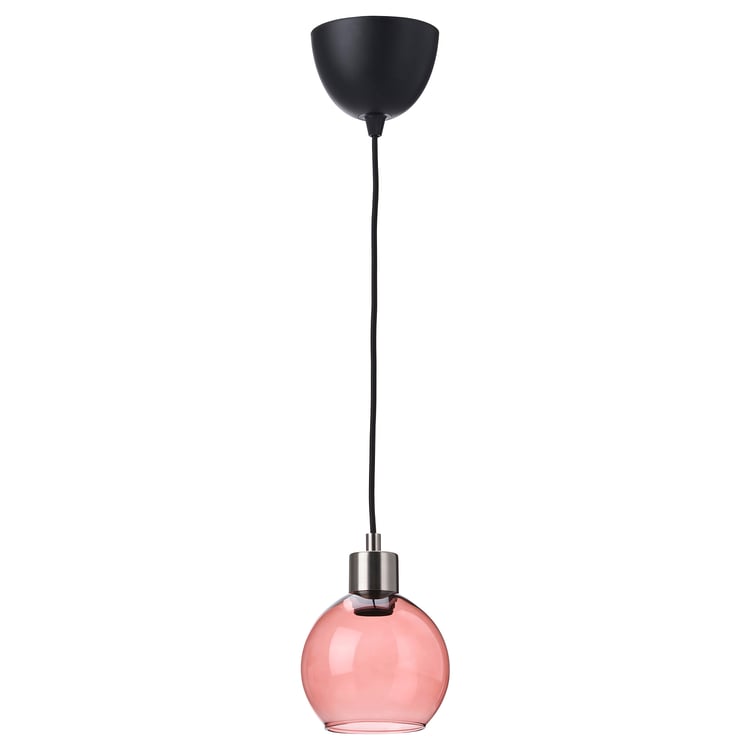 JAKOBSBYN / SKAFTET pendant lamp, pink/nickelplated IKEA