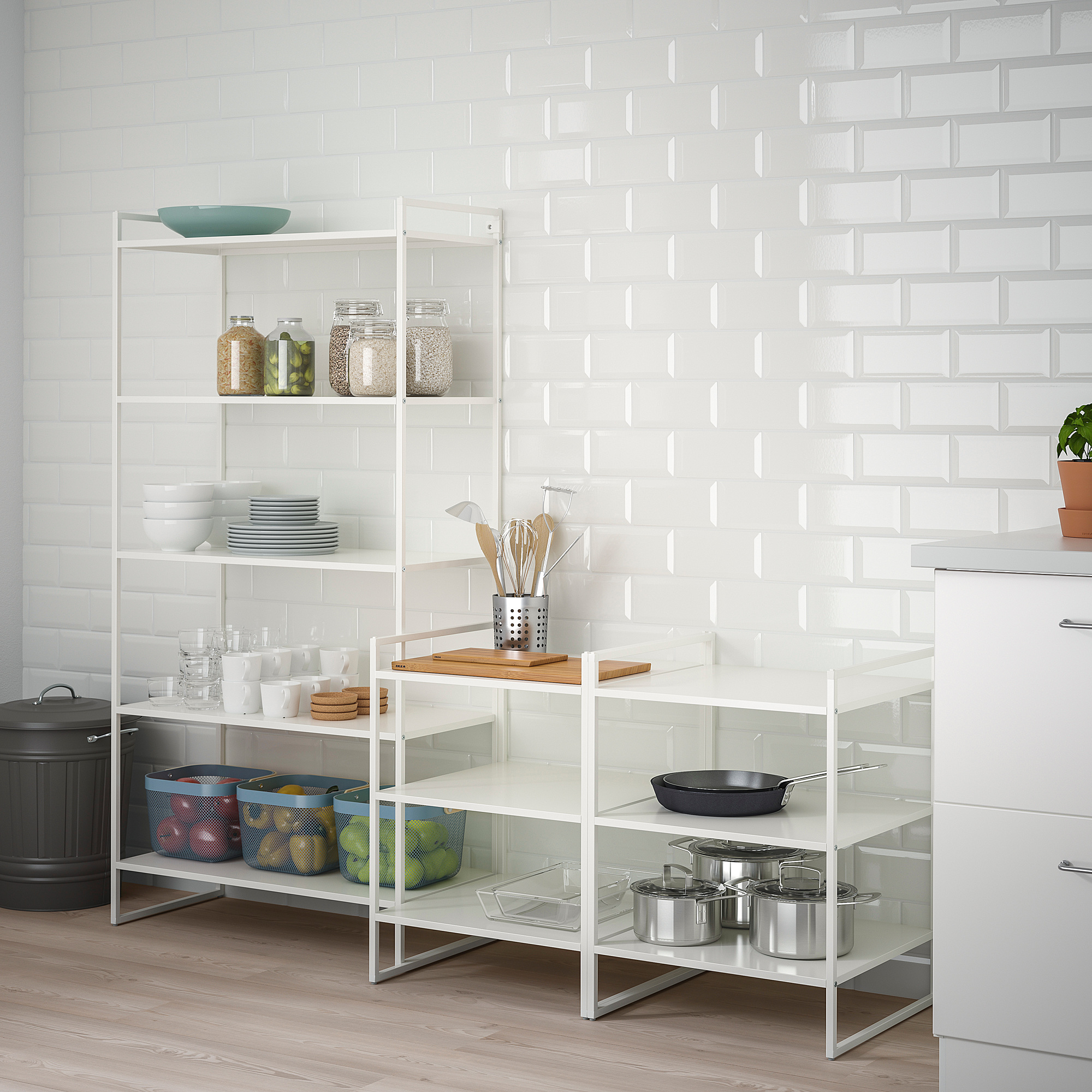 JONAXEL Open storage combination, white, 182x51x160 cm