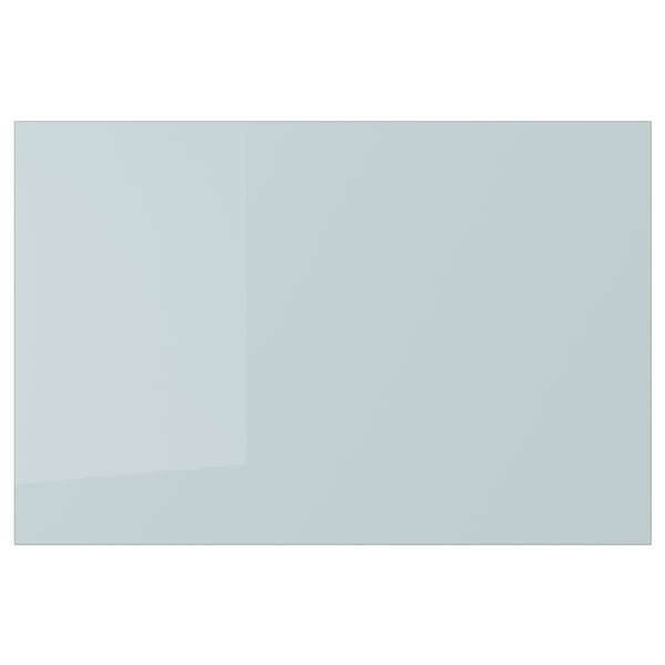 KALLARP modern grey-blue glossy kitchen cabinet with sleek, straight lines.