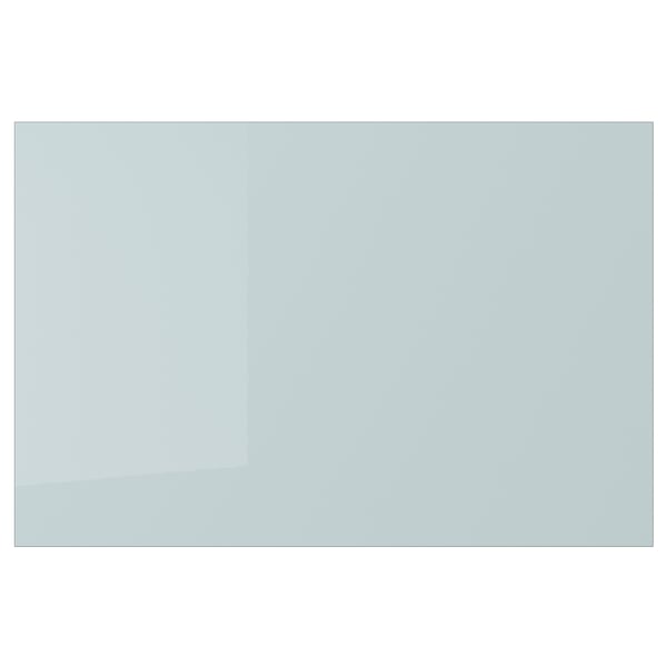 KALLARP high-gloss grey-blue drawer front, sleek, modern design, made from recycled materials.