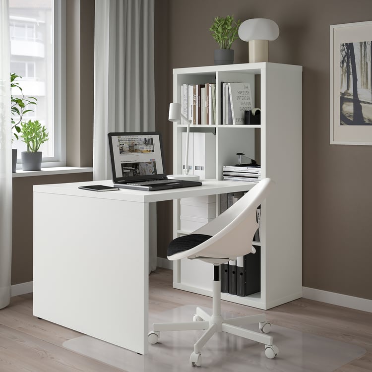KALLAX desk combination, white, 77x154x147 cm IKEA