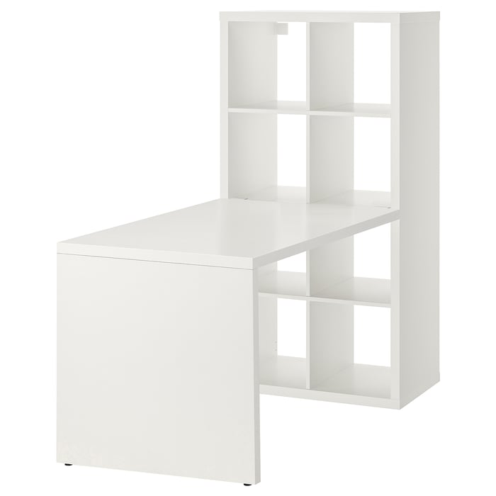 KALLAX desk combination, white, 77x154x147 cm IKEA