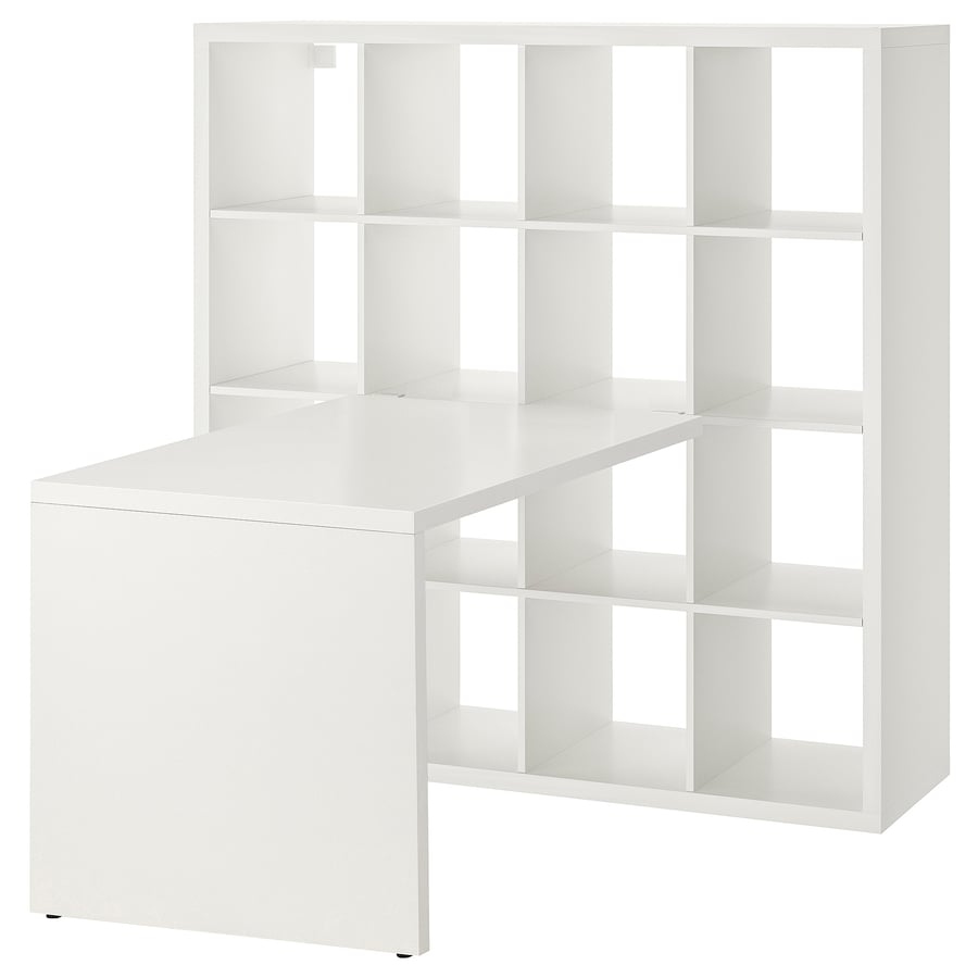 KALLAX desk combination, white, 147x154x147 cm IKEA