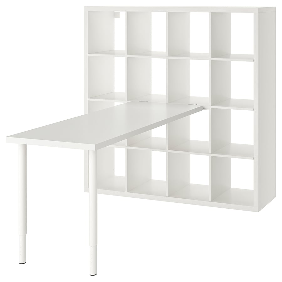 KALLAX / LAGKAPTEN desk combination, white, 147x179x147 cm IKEA