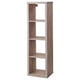 Option: KALLAX Shelving unit, walnut effect light grey, 42x147 cm