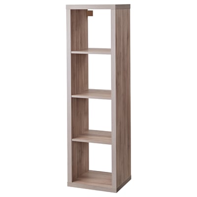 KALLAX Shelving unit, walnut effect light grey, 42x147 cm