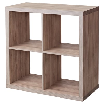 KALLAX Shelving unit, walnut effect light grey, 77x77 cm