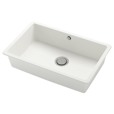 KILSVIKEN Inset sink, 1 bowl, white quartz composite, 72x46 cm