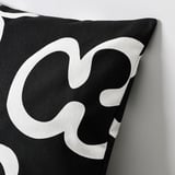 KLIPPBRÄCKA Cushion cover, black/white, 50x50 cm