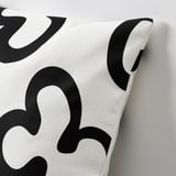 KLIPPBRÄCKA Cushion cover, white/black, 50x50 cm