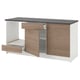 Option: KNOXHULT Base cabinet with doors and drawer, wood effect/grey, 180 cm