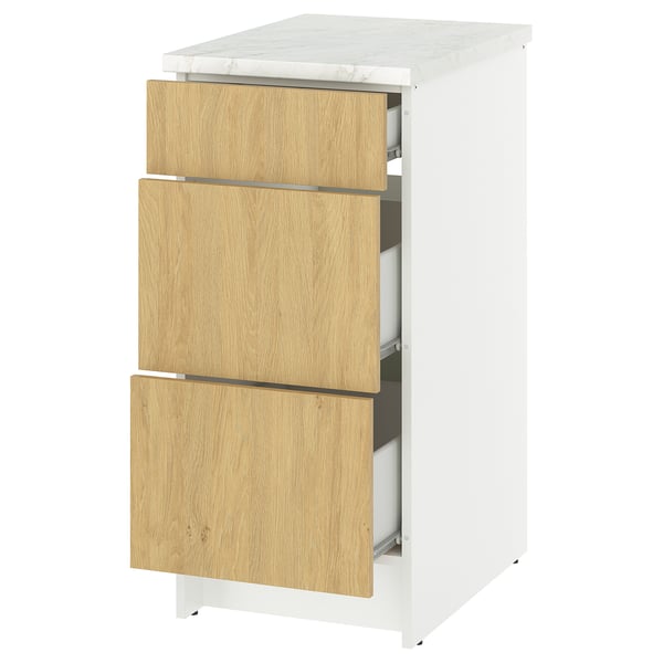 KNOXHULT Base cabinet with drawers, oak effect, 40 cm