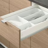 KNOXHULT Base cabinet with drawers, wood effect/grey, 40 cm