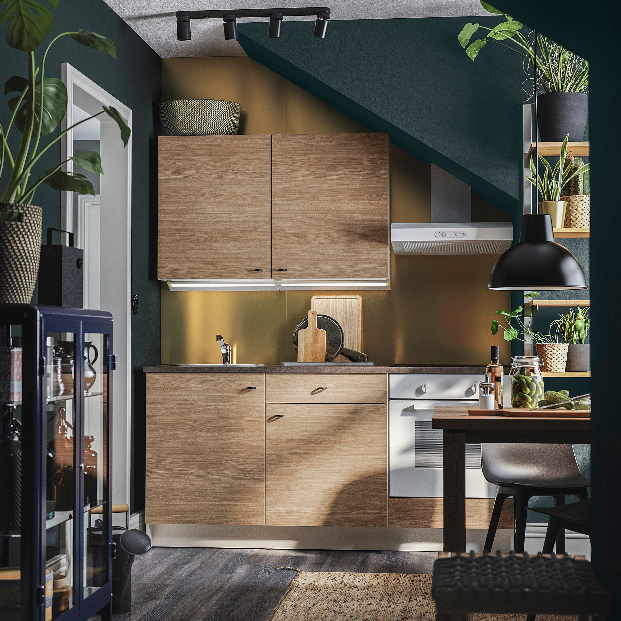 KNOXHULT مطبخ مظهر الخشب رمادي IKEA