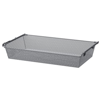KOMPLEMENT Metal basket with pull-out rail, dark grey, 100x58 cm
