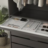 KOMPLEMENT Pull-out tray with insert, dark grey/light grey, 100x58 cm