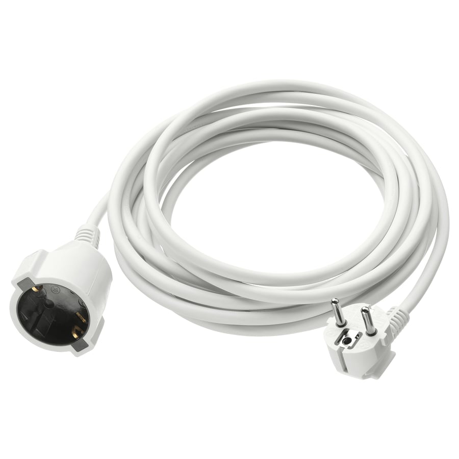 KOPPLA extension cord, earthed white, 5 m IKEA