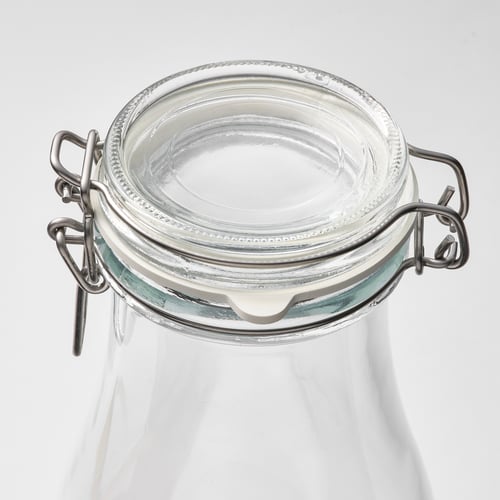 KORKEN bottle shaped jar with lid, clear glass, 1.4 l IKEA