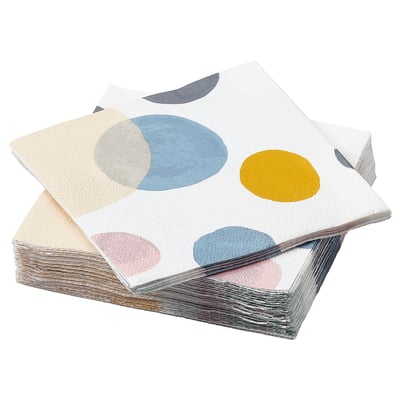 KRUSTISTEL Paper napkin, dot pattern multicolour, 24x24 cm