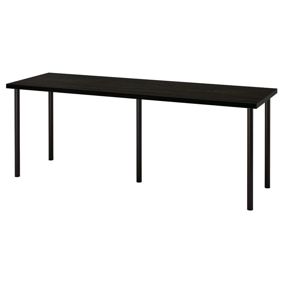 LAGKAPTEN / ADILS Desk, blackbrown/black, 200x60 cm IKEA