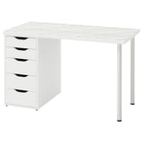LAGKAPTEN / ALEX Desk, grid multicolour/white, 120x60 cm