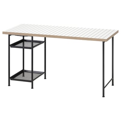 LAGKAPTEN / SPÄND Desk, white anthracite/black, 140x60 cm