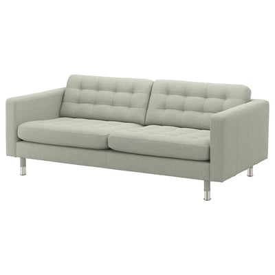 LANDSKRONA 3-seat sofa, Gunnared light green/metal